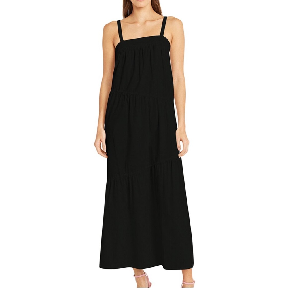 Donna Morgan Black Maxi Dress with side pockets - Picture 1 of 3